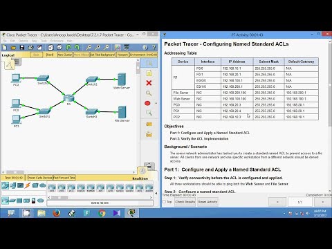 7.2.1.7 Packet Tracer - Configuring Named Standard IPv4 ACLs