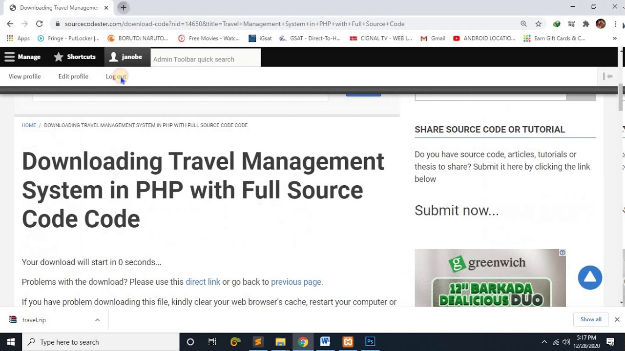 Travel Management System in PHP with Full Source Code