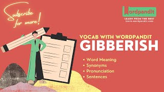 Gibberish Meaning | Synonyms | Sentence | Easy Trick || Vocab with Wordpandit | Learn English