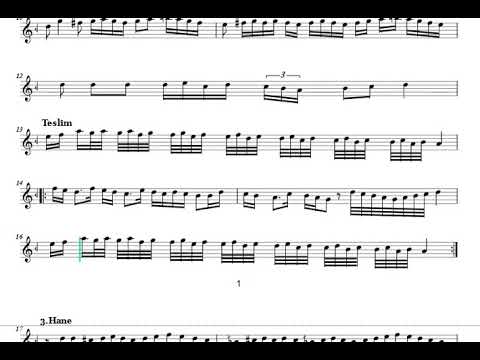 Bayâti Arap Saz Semâîsi - Nota Eşliğinde İcrâ (Karar:Bolahenk Neyi - E)