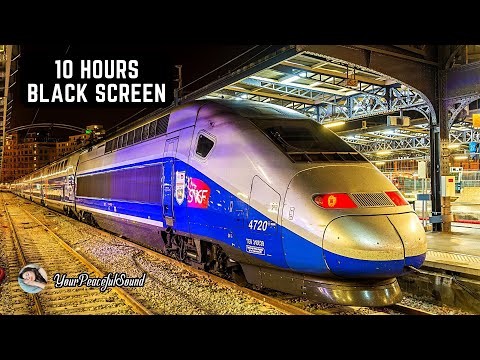 Sleeping on a High Speed TRAIN | Interior Train Ambience | 10H Black Screen | Relax, Calm, Sleep