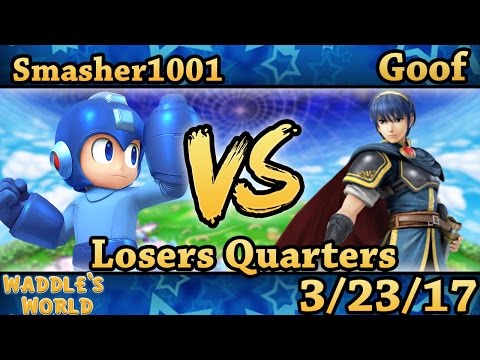 Waddle's World - Smashers1001 (MegaMan) Vs. Goof (Marth) Smash Wii U Losers Quarters