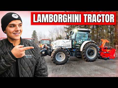 Installing a GIANT Snow Blower on the Lamborghini Tractor