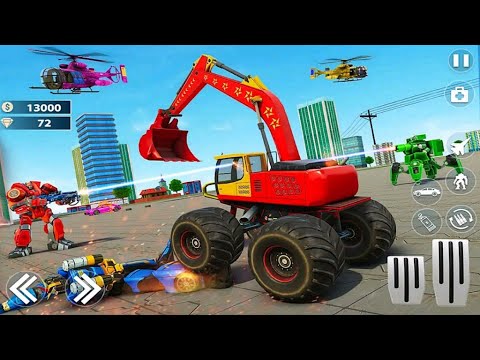 Monster Crane Robot Car - Excavator Robot Game 2021 #2 - Android Gameplay
