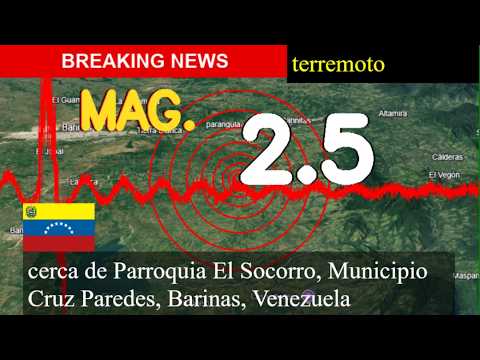 🔴¡ROMPIENDO! Terremoto Magnitud 2.5 Ocurre Cerca de Parroquia El Socorro, Municipio Cruz Paredes, Ba