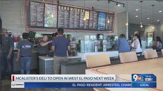 McAlister’s Deli to open in West El Paso next week
