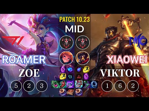 T1 Roamer Zoe vs DMO Xiaowei Viktor Mid - KR Patch 10.23