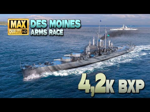 Cruiser Des Moines: 2,9sec reload for a 4k bxp game - World of Warships
