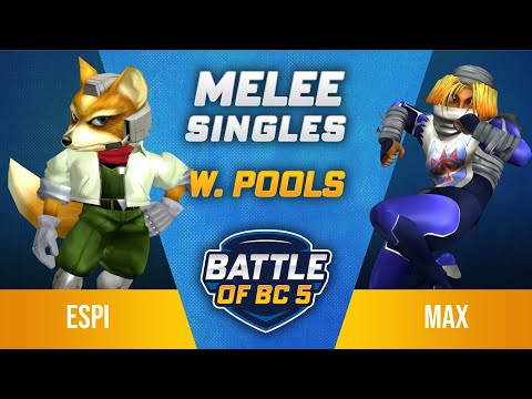 Espi (Fox) vs max (Sheik) - Melee Singles Winners Pools - Battle of BC 5