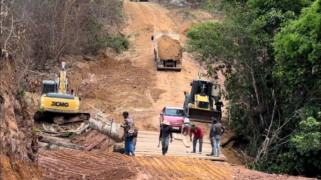 PÁ CARREGADEIRA,RETROESCAVADEIRA E ESCAVADEIRA ‼️PONTE DE MADEIRA. #trabalho #operator #maquinas