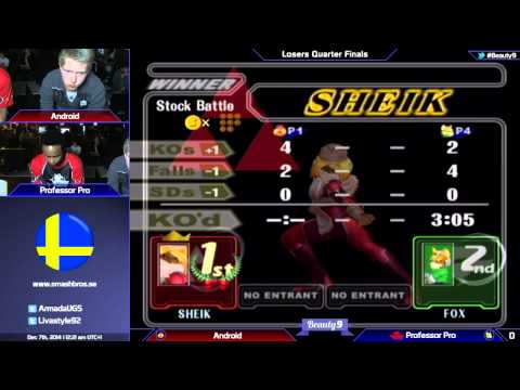 B9 - Android (Sheik) Vs. Professor Pro (Fox) - Melee Losers Quarter Finals