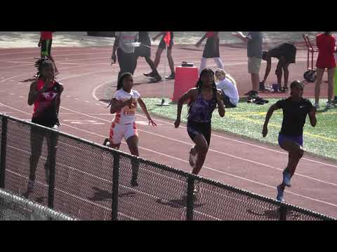Girls 100m Heat 2 Final Orange and Black Indoor-Outdoor Challenge #3