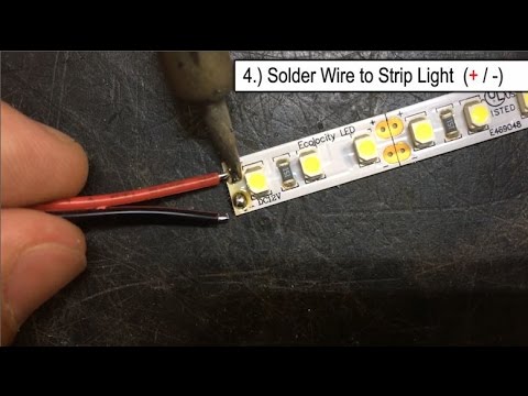 How to Solder Wire to Single Color LED Strip Lights - EcolocityLED.com