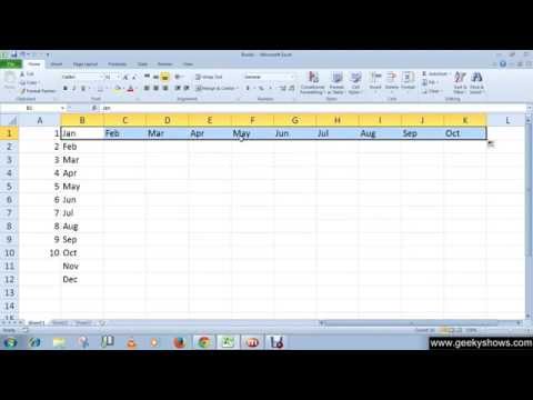 Microsoft Office Excel 2010 AutoFill