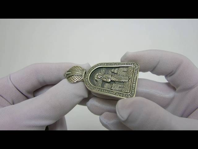 Серебряная ладанка "Благословляющий Христос" 3110083 Видеообзор