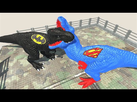SUPERMAN T-REX DEATH FALL - Animal Revolt Battle Simulator
