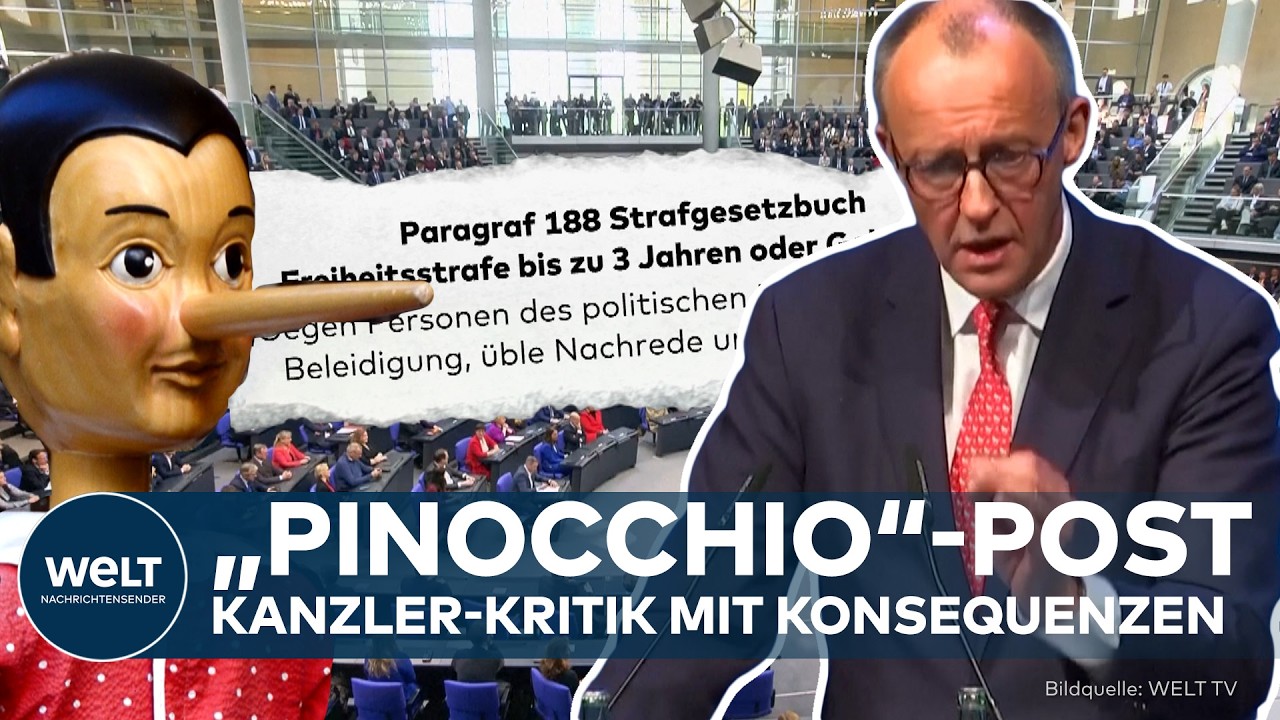 NACH "SCHWACHKOPF" JETZT "PINOCCHIO"? Dieser Kanzler-Post endet bei der Polizei
