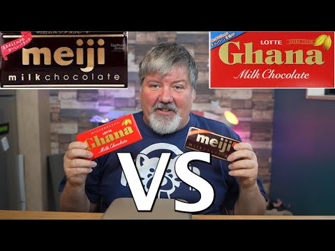 Meiji vs Ghana! Which chocolate wins? どっちが美味しかった？CC押して！日本語の字幕