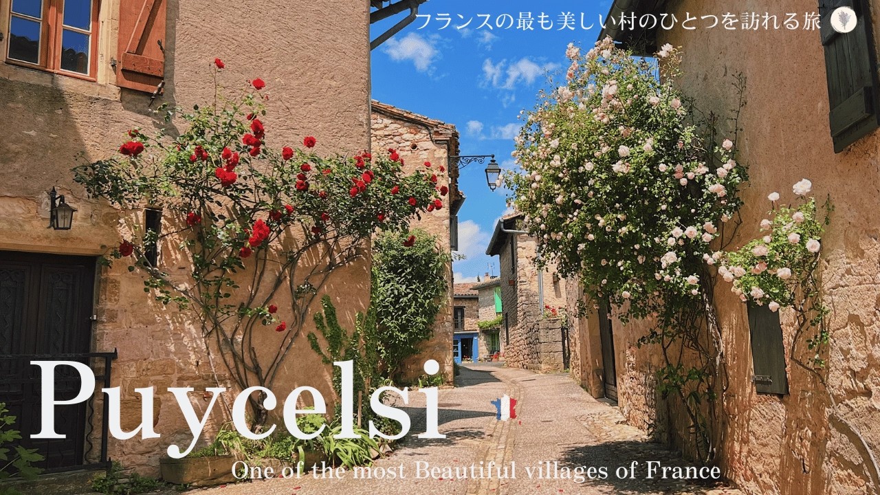 フランス南西部の田舎、春のピュイセルシを散歩 / 中世の街並み残る美しい村 / かわいい猫 / 美しい花々を楽しむ / Beautiful village in Puycelsi, France