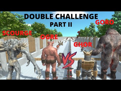 DOUBLE CHALLENGE PART II - SCOURGE + OGRE VS GORO + GHOR IN DEATH RUN ANIMAL REVOLT BATTLE SIMULATOR