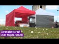 In deze drive-in worden zorgmedewerkers vanuit hun auto getest op corona