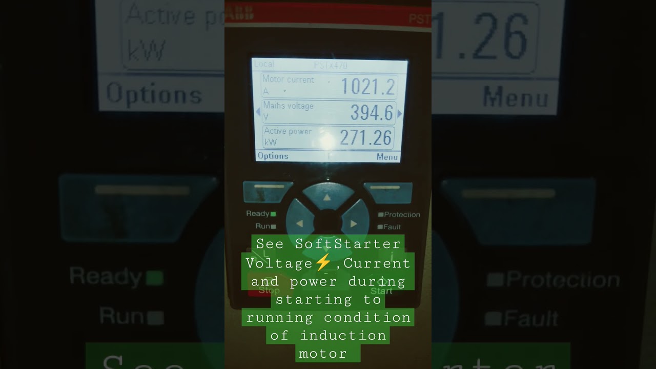 Soft starter Current , Voltage and Power characteristics with Real ABB Soft starter