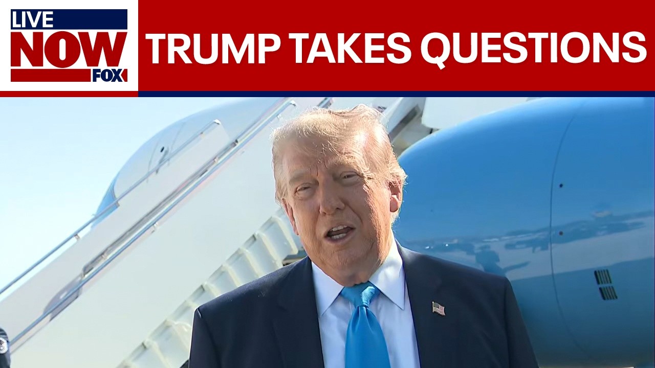 Trump speaks to reporters ahead of Connecticut trip