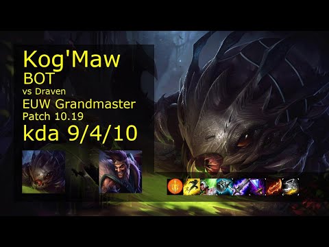 Kog'Maw ADC & Pantheon vs Draven & Karma - EUW Grandmaster 9/4/10 Patch 10.19 Gameplay