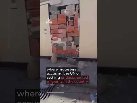 Protesters shut down UN IOM headquarters in Tripoli, Libya | AJ #shorts