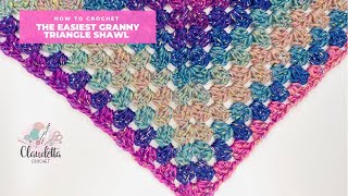 How To Crochet EASIEST Granny Triangle Shawl