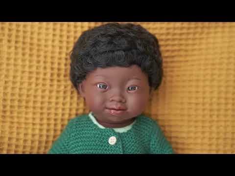 Slide 8 - Male Baby Doll with Down Syndrome, 15", Black (video)