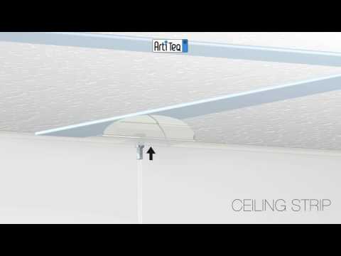 Монтаж галерейной системы Ceiling Strip