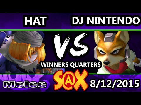 S@X - Hat (Sheik, Marth) Vs. DJ Nintendo (Fox) SSBM Winners Quarters - Smash Melee