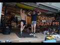 475 x 5 SQUAT PR | Cleaning Home Gym