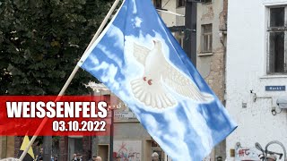 Demo / Spaziergang, Medien-Kritik, Kurt Tucholsky, Weissenfels, 3.10.2022
