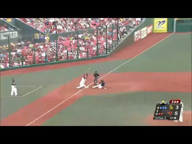 【3回表】ホークス・柳田 トリプルスリーに王手をかける三盗見せた!! 2015/9/13 E-H