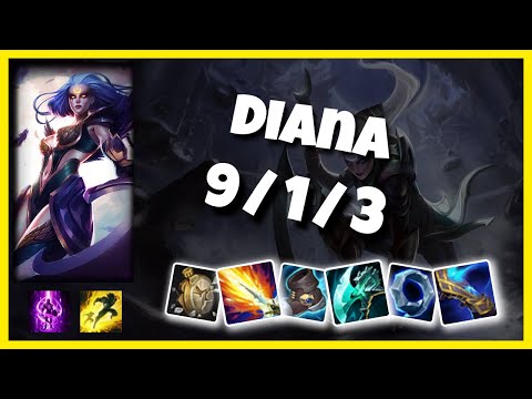 Diana vs Neeko Mid 10.24 Challenger Gameplay S11 (9/1/3) - BR