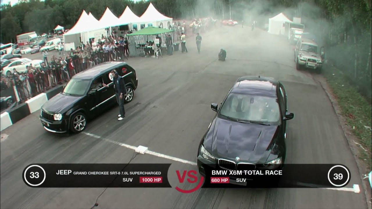 Jeep Grand Cherokee SRT-8 Supercharged vs BMW X6M Stage 2