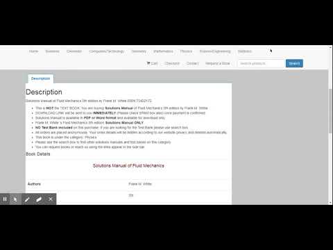 Solutions Manual Fluid Mechanics 5th edition by Frank M  White