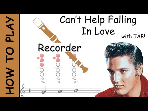 How to play Can't Help Falling in Love on Recorder | Notes with Tab
