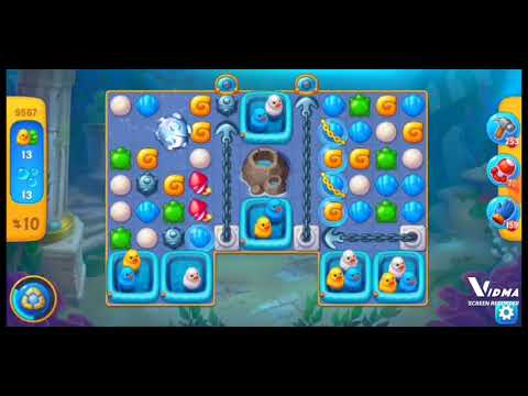 Fishdom. 9567 level no boosters and diamonds. 18 moves