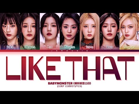 BABYMONSTER 'Like That (w/ Charlie Puth)' Lyrics (Color Coded Lyrics)