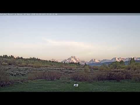 Teton Time Lapse of sunrise viewed from Hatchet Resort on May 29, 2025