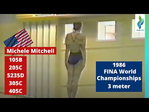 1986 Michele Mitchell - Team USA - 3 meter springboard diving finals - FINA World Championships