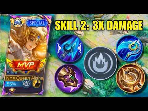 TO ALL ALICE USER'S - 3x DAMAGE SKILL 2 W/ NEW BUILD AND EMBLEM!!💀🤔 | ALICE BEST BUILD 2024 | MLBB