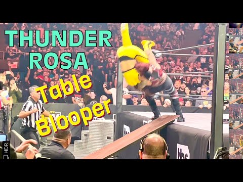 THUNDER ROSA vs MERCEDES MARTINEZ  Table Blooper  -  It Didn't Break!