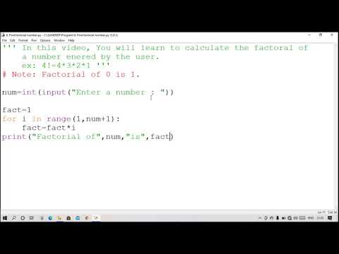 Python Factorial Using Loop In Hindi