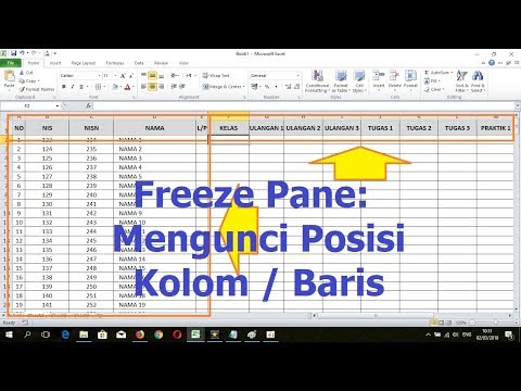 Cara Mengunci Posisi Kolom dan Baris