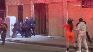 Officers Clash With Citizens After Woman Shot In Her Face In Los Angeles