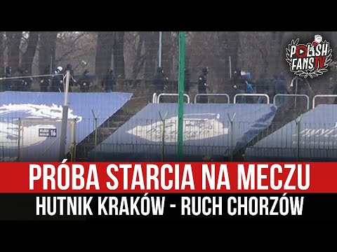 Próba starcia na meczu Hutnik Kraków - Ruch Chorzów (14.11.2021 r.)